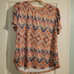 Women's Multicolor Geometric Print Top